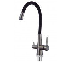 Смеситель Coral для кухни с подключением к фильтру корпус графитизлив черный CL03GMB ESKO 