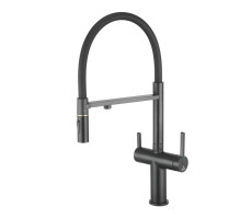 Смеситель для кухни с подключением фильтра для воды Rose R458H, черный