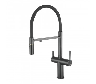 Смеситель для кухни с подключением фильтра для воды Rose R458H, черный
