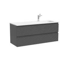 Тумба подвесная SANCOS Folk  правая 1195х445х500, c двумя ящиками оснащенными доводчиками, Grey soft, арт.FL120RGS 