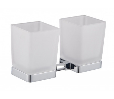 Два стакана для зубных щеток с держателем WONZON & WOGHAND, Хром WW-6628 