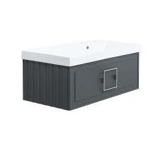 Тумба под раковину подвесная La Fenice Cubo FNC-01-CUB-G-90, серо-зеленая  Тумба под раковину подвесная La Fenice Cubo FNC-01-CUB-G-90, серо-зеленая