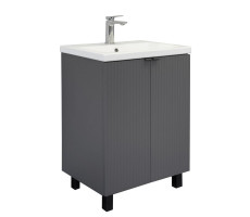 Тумба-умывальник Comforty Лима-60Н антрацит с раковиной Como 60 00-00019240 