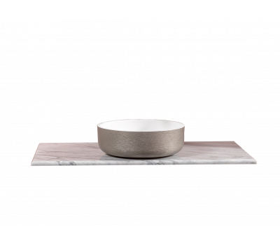 Столешница мрамор 101см Armadi Art Bianca Carrera под накладную раковину смесак сзади 857-101-BC 