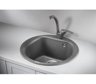 Кухонная мойка GRANULA 5101, ГРАФИТ (ЧЁРНО-СЕРЫЙ), кварц 