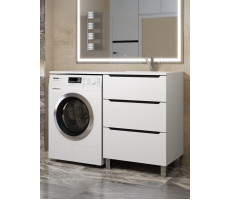 Тумба под стиральную машину напольная Uperwood Tanos 58х47,5х76,5 см, белая/графит, 3 ящика 291020259 Тумба под стиральную машину напольная Uperwood Tanos 58х47,5х76,5 см, белая/графит, 3 ящика 291020259