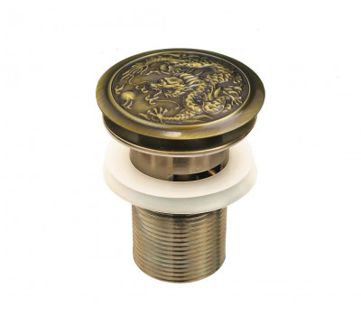 Донный клапан без перелива для раковины Bronze de luxe Дракон 21984/1 бронза 