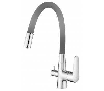 Смеситель Coral для кухни с подключением к фильтру серый CL03GChr ESKO 