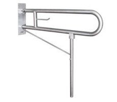 Полукруглый поручень для людей с ограниченными возможностями  с дополнительным опорой, глянцевый. NOFER 15206.B 