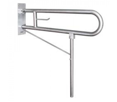 Полукруглый поручень для людей с ограниченными возможностями  с дополнительным опорой, глянцевый. NOFER 15206.B 