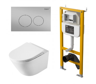 Комплект DQ унитаз DT1476516, инсталляция DI8050127, клавиша смыва DB1529002.2 (DS1471604) 