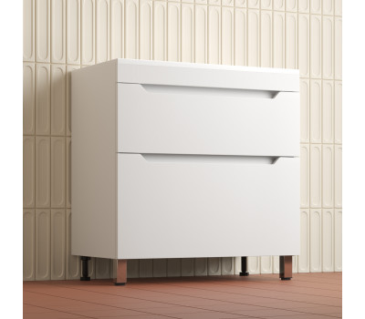 Тумба напольная Style Line Остин под раковину Фортуна 80 2 ящ белый эмаль PLUS ЛС-00002393-1 