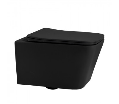 Унитаз ABBER Rechteck AC1201MB подвесной черный матовый, безободковый 