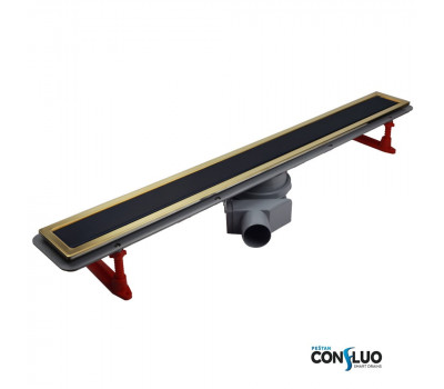 Душевой лоток Pestan 650 Premium Line Black Glass Gold 13100116  