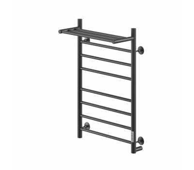 Полотенцесушитель электрический Ника WAY-2 80/50 с полкой RAL9005 черный матовый правый тэн