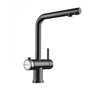 Смеситель для кухни OMOIKIRI Hotaru, цвет-сталь вороненая/белый 4994053 