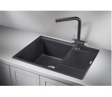 Кухонная мойка GRANULA 6503, ЧЁРНЫЙ, кварц 