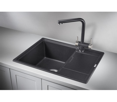 Кухонная мойка GRANULA 6503, ЧЁРНЫЙ, кварц 
