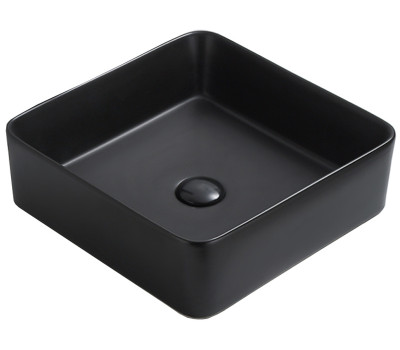 Раковина накладная Azario 415х415х135 фаянс, цвет Черный AZ7050DMB 