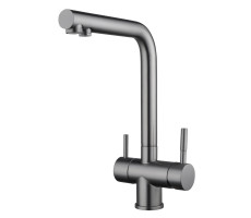 Смеситель для кухни с подключением фильтра Shevanik S468T, оружейная сталь