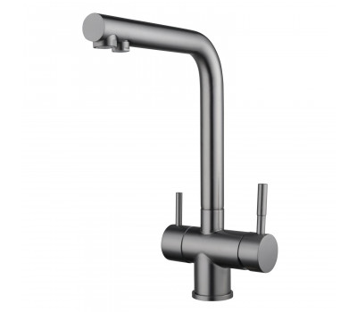 Смеситель для кухни с подключением фильтра Shevanik S468T, оружейная сталь