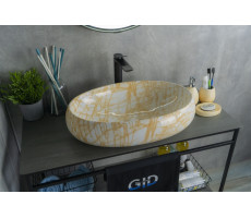 Раковина накладная Gid Mnc167 Под камень глянцевый 