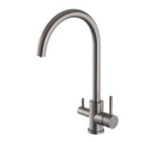 Смеситель для кухни с подключением фильтра FRAP F43899-49, оружейная сталь Смеситель для кухни с подключением фильтра FRAP F43899-49, оружейная сталь