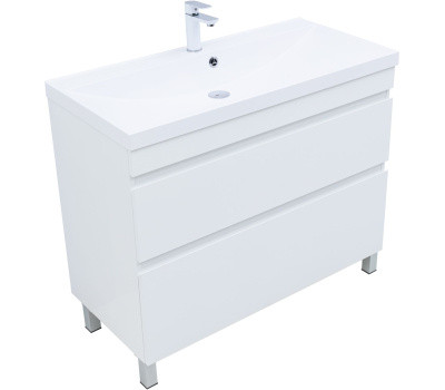 Тумба под раковину Aquanet Нота New 100 белый глянец 00344150 Тумба под раковину Aquanet Нота New 100 белый глянец 00344150