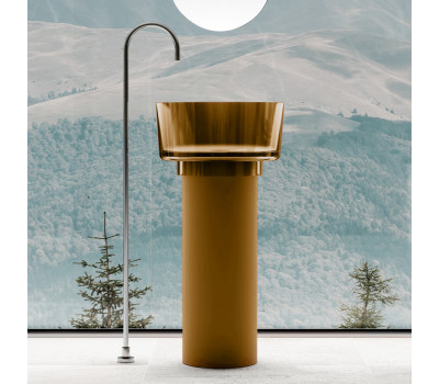 Раковина отдельностоящая прозрачная ABBER Kristall AT2702Vesuvian-H оливковая 