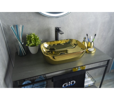 Раковина накладная Gid Nc424 Золото 