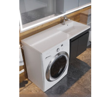 Раковина над стиральной машиной Uperwood Magenta 110х50х17,8 см, правая, крыло слева 2490000011 Раковина над стиральной машиной Uperwood Magenta 110х50х17,8 см, правая, крыло слева 2490000011