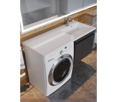 Раковина над стиральной машиной Uperwood Magenta 110х50х17,8 см, правая, крыло слева 2490000011 Раковина над стиральной машиной Uperwood Magenta 110х50х17,8 см, правая, крыло слева 2490000011