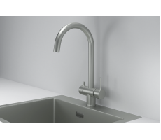 Смеситель для кухни GRANULA KS-7104, СТАЛЬ МАТОВАЯ 