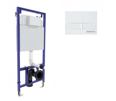 Инсталляция BERGES для скрытого монтажа NOVUM L1 с кнопкой белая 040211 