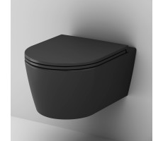 Унитаз подвесной FlashClean с сиденьем микролифт, матовый AM.PM Func C8F1700MBSC Черный 