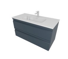 Комплект мебели: Тумба 100см ВЕГА с раковиной AQ4100-00, 2 ящика, цвет серый мат AQ77100-MG 