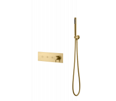 Смеситель FUSION с ручным душем MAT GOLD Boheme 130-SYS-MG золото матовое