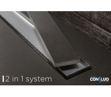 Дизайн вставка Pestan хром матовый/полая под плитку Frameless Line 550 13701400  