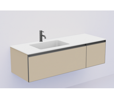 Тумба Armadi Art DAPHNE QUATRO 2 140см профиль ANTHRACITE c подсветкой 790-M2-140-D-A-LED 