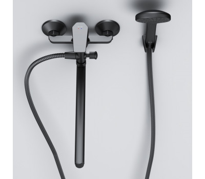 Смеситель для ванны и душа с длинным изливом и душевым набором AM.PM X-Joy F85A90122 Черный 