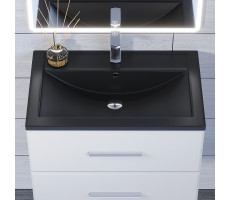 Раковина для ванной кварцевая Uperwood Foster Quartz 70х45,5х17,5 см, черная матовая, уголь 291030034 Раковина для ванной кварцевая Uperwood Foster Quartz 70х45,5х17,5 см, черная матовая, уголь 291030034