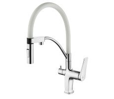 Смеситель для кухни Lemark Comfort LM3074C-White хром | белый Смеситель для кухни Lemark Comfort LM3074C-White хром | белый