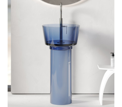 Раковина отдельностоящая прозрачная ABBER Kristall AT2702Saphir синяя Раковина отдельностоящая прозрачная ABBER Kristall AT2702Saphir синяя