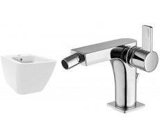 Биде подвесное со смесителем Villeroy & Boch Finion + Rock 446500R1 + RO131CR Биде подвесное со смесителем Villeroy & Boch Finion + Rock 446500R1 + RO131CR