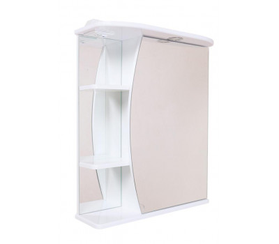 Шкаф-зеркало Onika Луна 60 белый, правый, с подсветкой 206014 