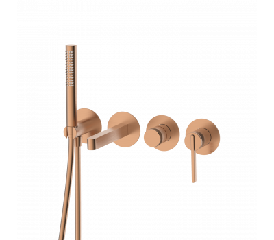 Смеситель для ванны настенный 4 отверстия DQ Bonn браш.роз.золото DA1704833 