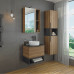 Тумба-умывальник Comforty Штутгарт-60 дуб тёмно-коричневый с черной столешницей c раковиной COMFORTY 9111 