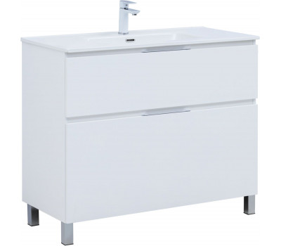 Тумба с раковиной Aquanet Алвита new 100 (Flat) напольная 2 ящ. цв. белый матовый 00345671 Тумба с раковиной Aquanet Алвита new 100 (Flat) напольная 2 ящ. цв. белый матовый 00345671