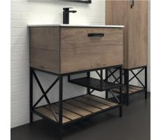 Тумба-умывальник Comforty Бредфорд-75 дуб темный с раковиной Comforty 75E 00-00008074 