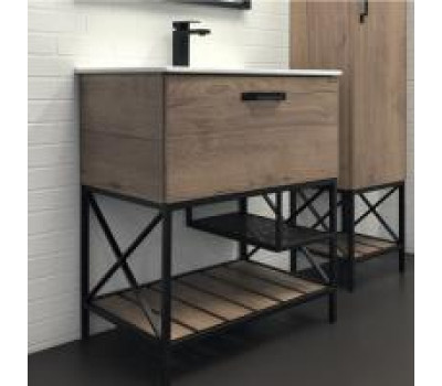 Тумба-умывальник Comforty Бредфорд-75 дуб темный с раковиной Comforty 75E 00-00008074 